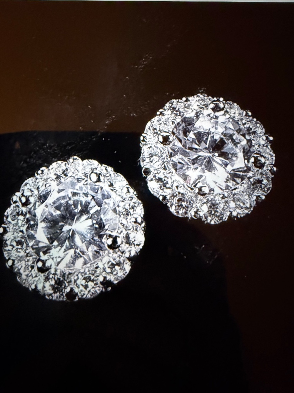 White Sapphire Stud Earrings: 14kt White Gold/Silver